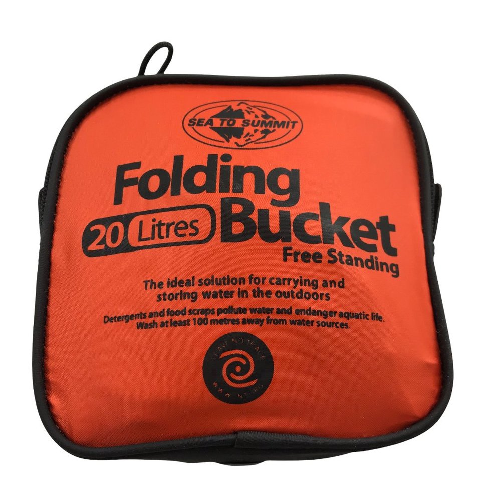 Backpacking Camping Folding Bucket, Orange 20 Liters, New